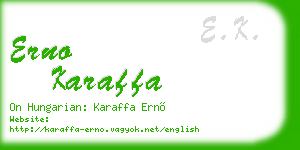 erno karaffa business card