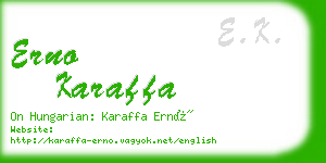 erno karaffa business card